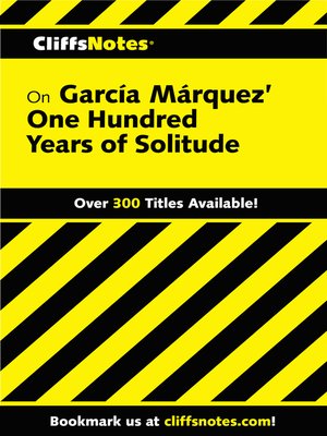cover image of CliffsNotes on Garcia Marquez' One Hundred Years of Solitude